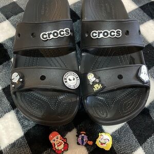 CROCS Halloween Black Sandals with Character Charms
